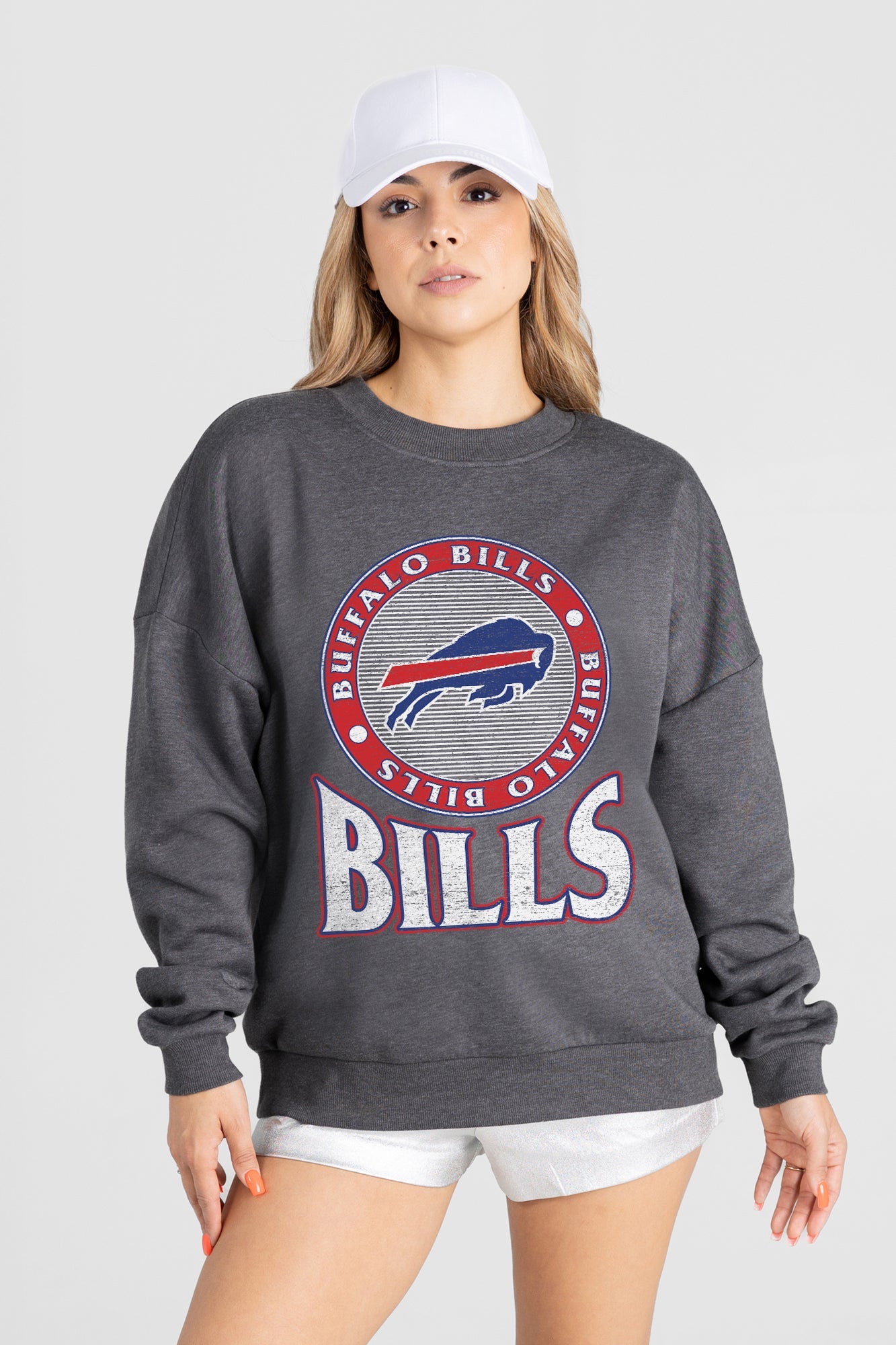 BUFFALO BILLS SATURDAY SEAL PREMIUM FLEECE DROP SHOULDER CREWNECK PULLOVER
