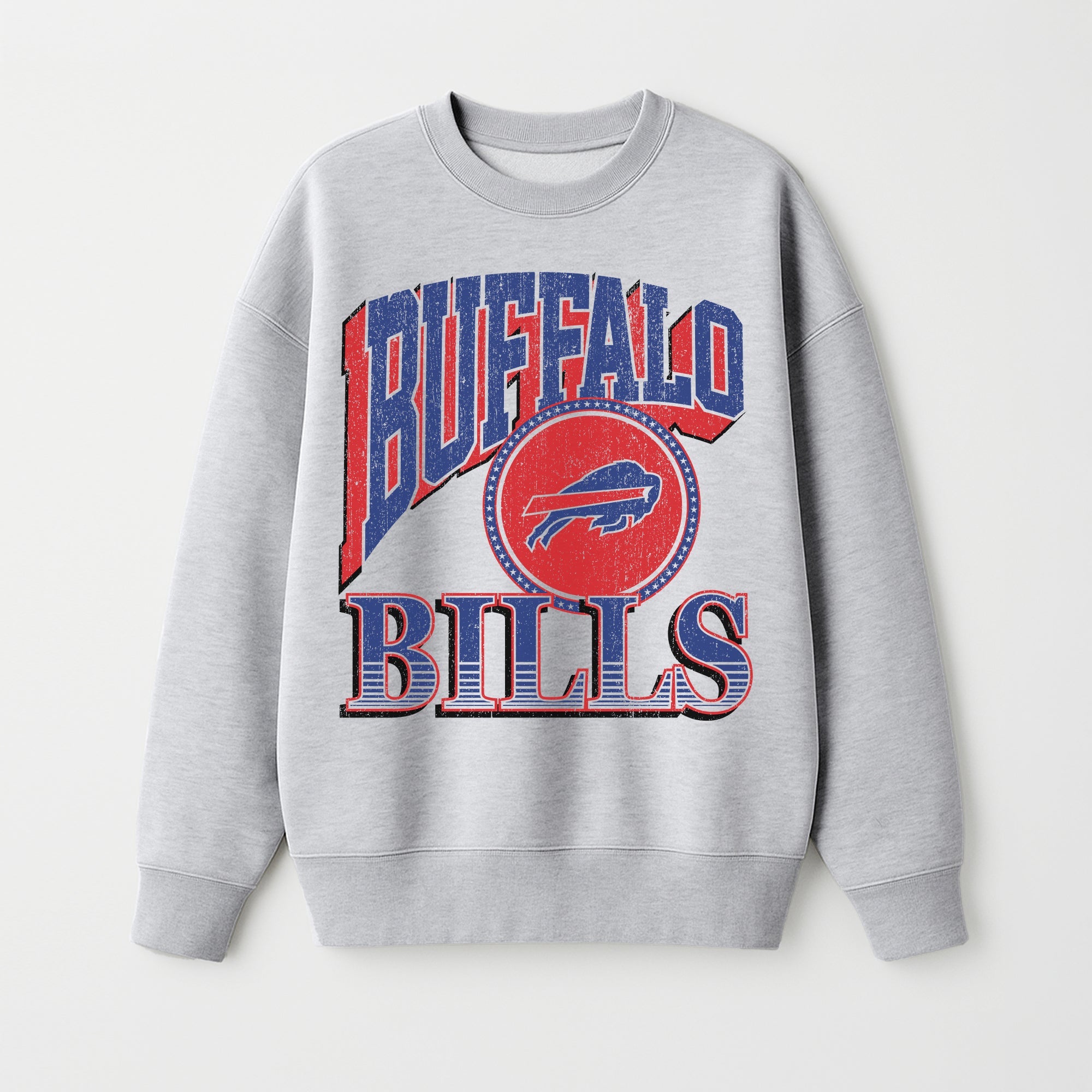 BUFFALO BILLS GAME ON PREMIUM FLEECE DROP SHOULDER CREWNECK PULLOVER