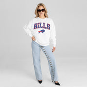 BUFFALO BILLS SWEET PLAY PREMIUM FLEECE DROP SHOULDER CREWNECK PULLOVER