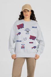 BUFFALO BILLS ALL IN REPEAT PREMIUM FLEECE DROP SHOULDER CREWNECK PULLOVER