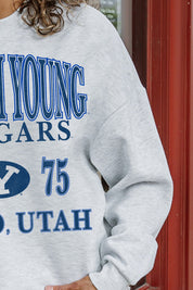 BYU COUGARS ALLEGIANCE PREMIUM FLEECE DROP SHOULDER CREWNECK PULLOVER