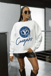 BYU COUGARS WILD BREAKTHROUGH PREMIUM FLEECE CREWNECK PULLOVER