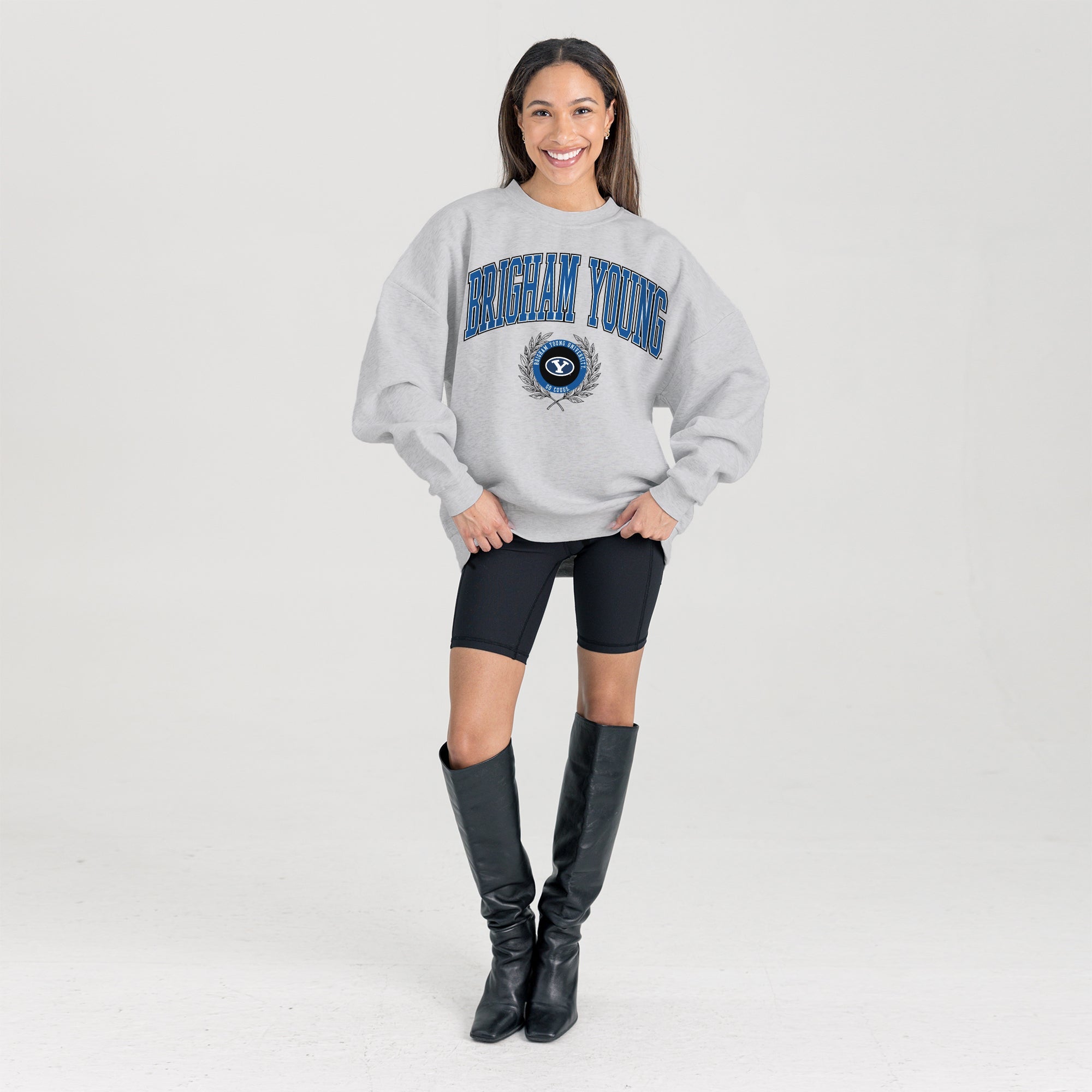 BYU COUGARS TRADITION REFINED PREMIUM FLEECE CREWNECK PULLOVER