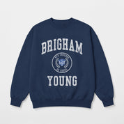 BYU COUGARS PRIME PLAY PREMIUM FLEECE DROP SHOULDER CREWNECK PULLOVER