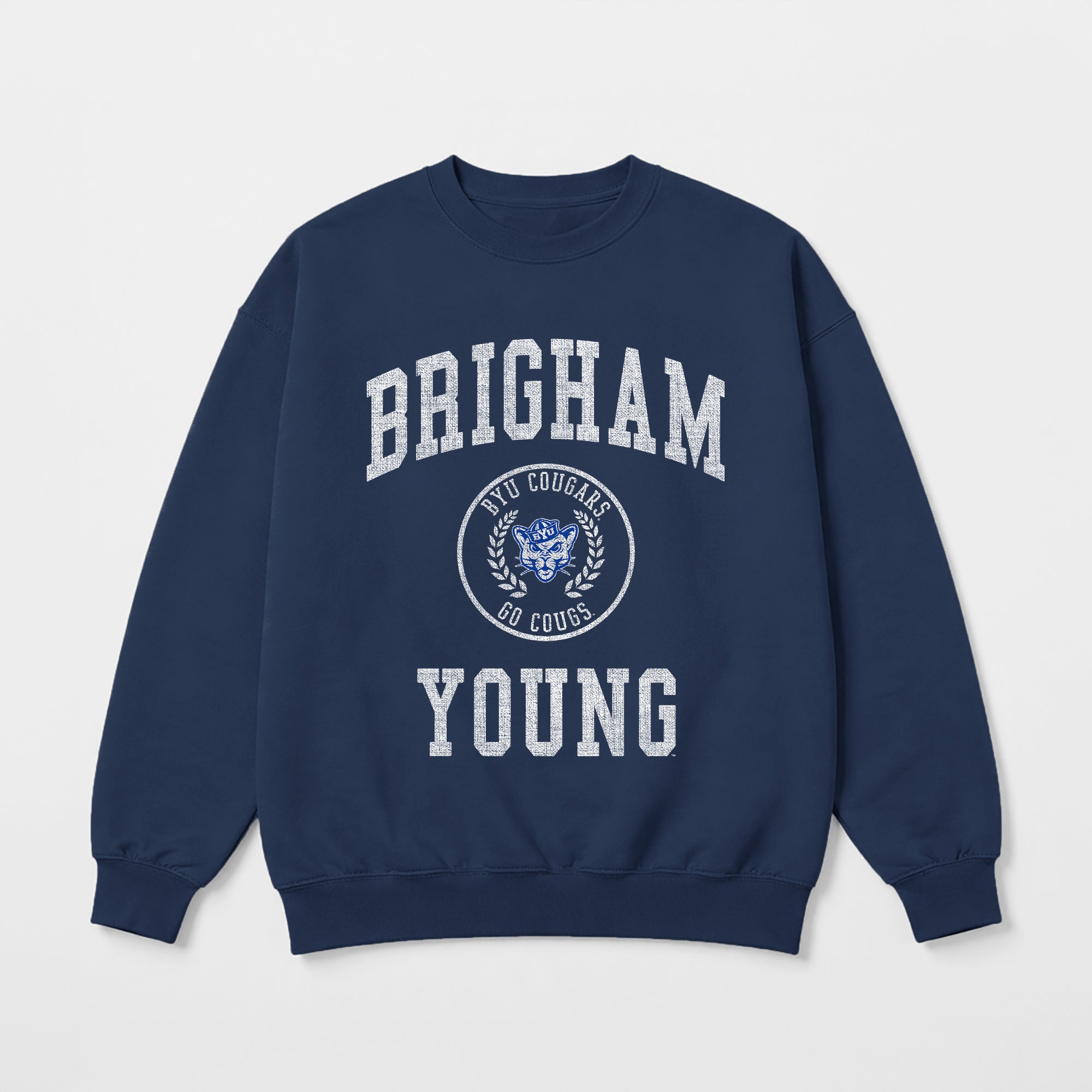 BYU COUGARS PRIME PLAY PREMIUM FLEECE DROP SHOULDER CREWNECK PULLOVER
