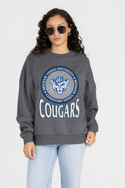 BYU COUGARS SATURDAY SEAL PREMIUM FLEECE DROP SHOULDER CREWNECK PULLOVER