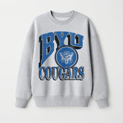 BYU COUGARS GAME ON PREMIUM FLEECE DROP SHOULDER CREWNECK PULLOVER