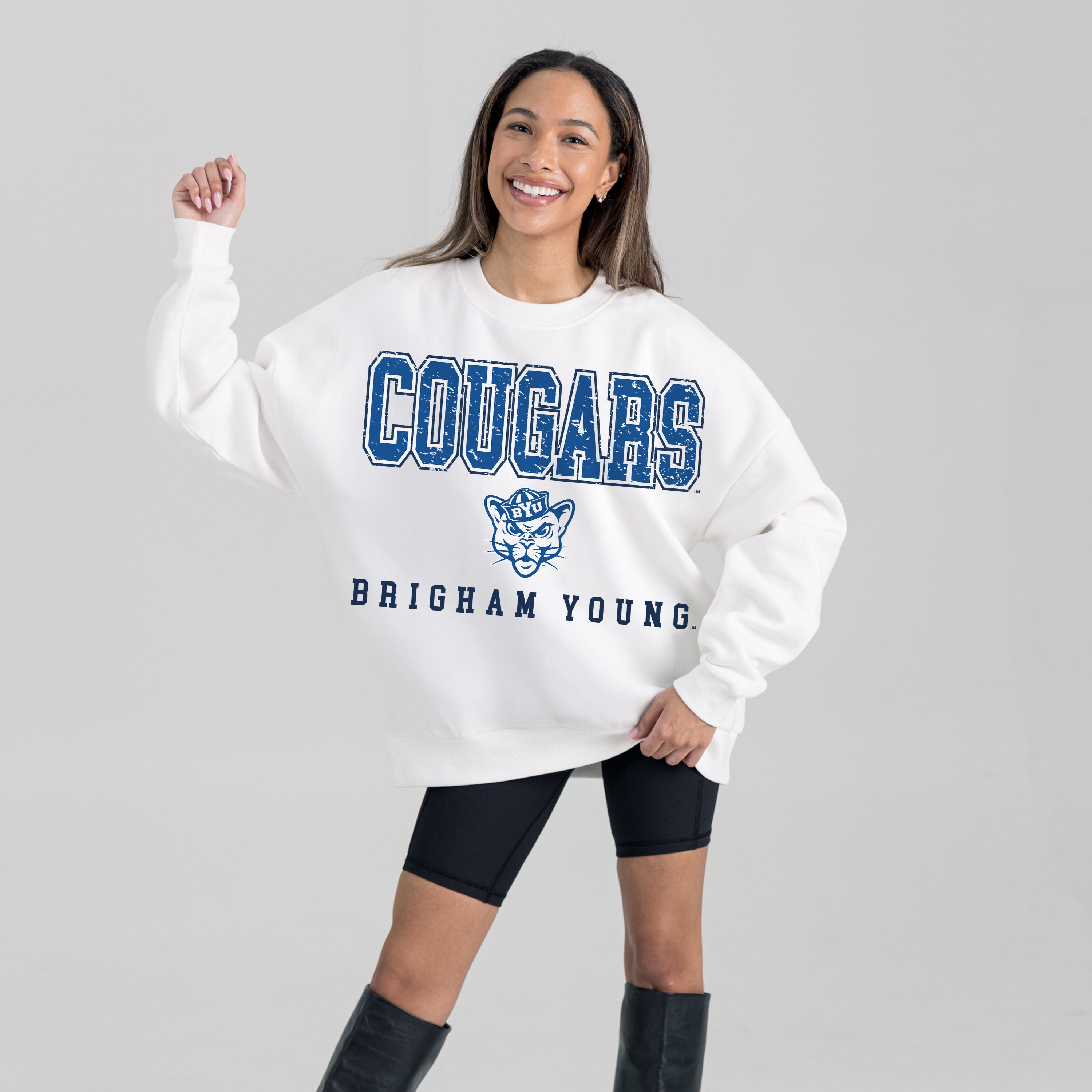 BYU COUGARS FREESTYLE PREMIUM FLEECE CREWNECK PULLOVER