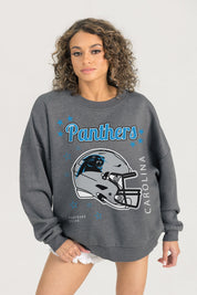 CAROLINA PANTHERS READY TO RUMBLE PREMIUM FLEECE DROP SHOULDER CREWNECK PULLOVER