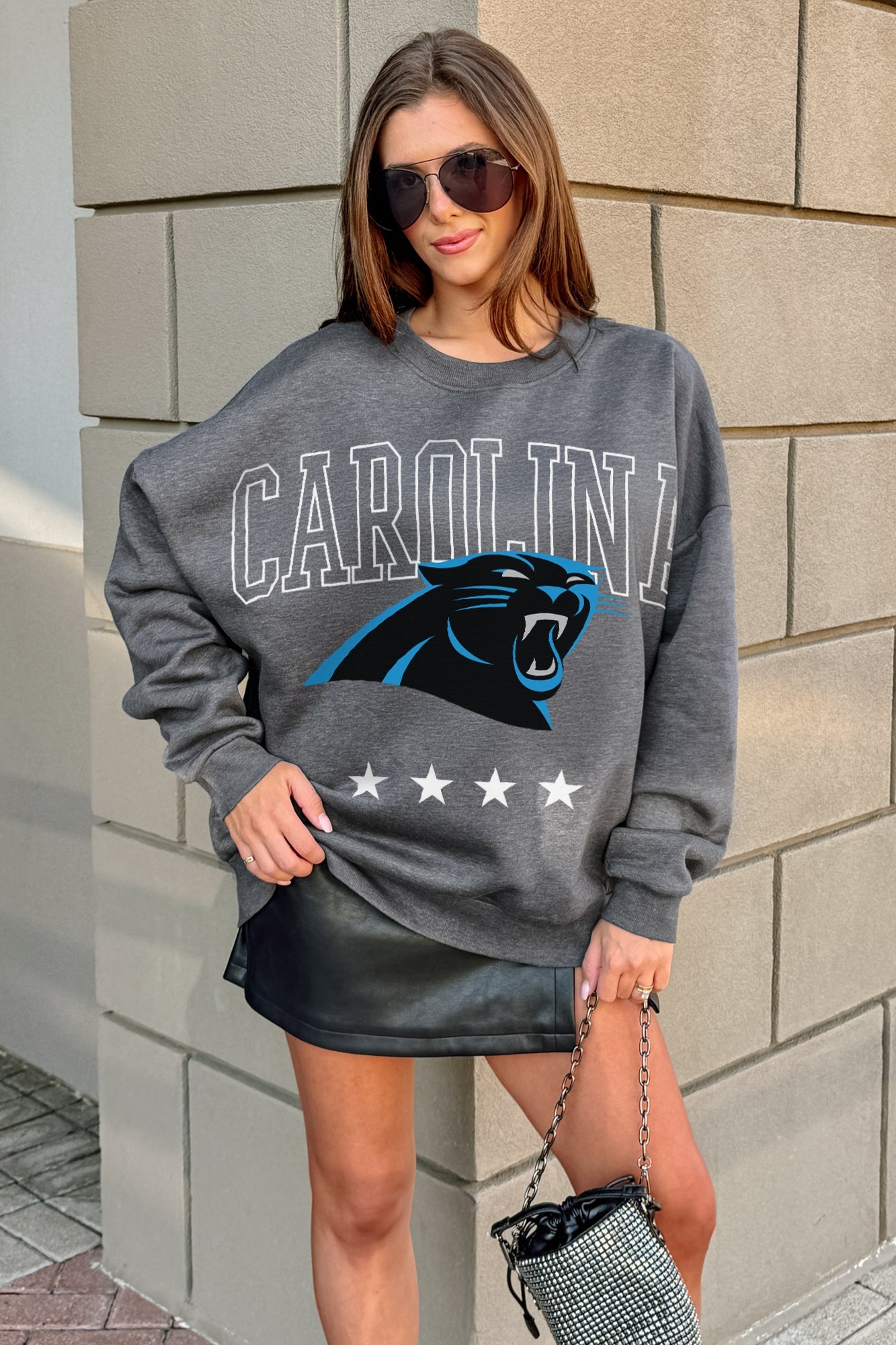 CAROLINA PANTHERS RISING STAR PREMIUM FLEECE CREWNECK PULLOVER