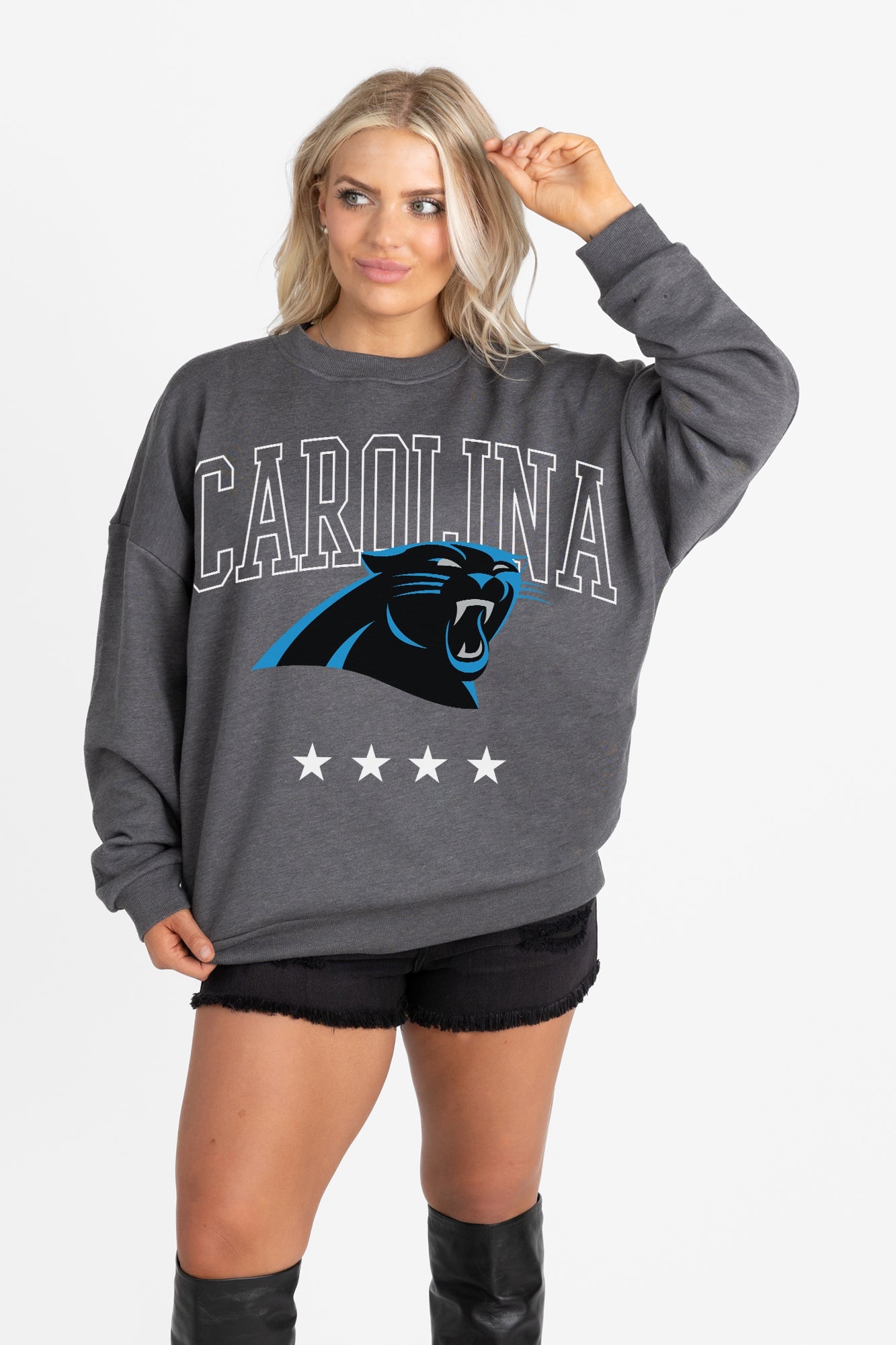 CAROLINA PANTHERS RISING STAR PREMIUM FLEECE CREWNECK PULLOVER
