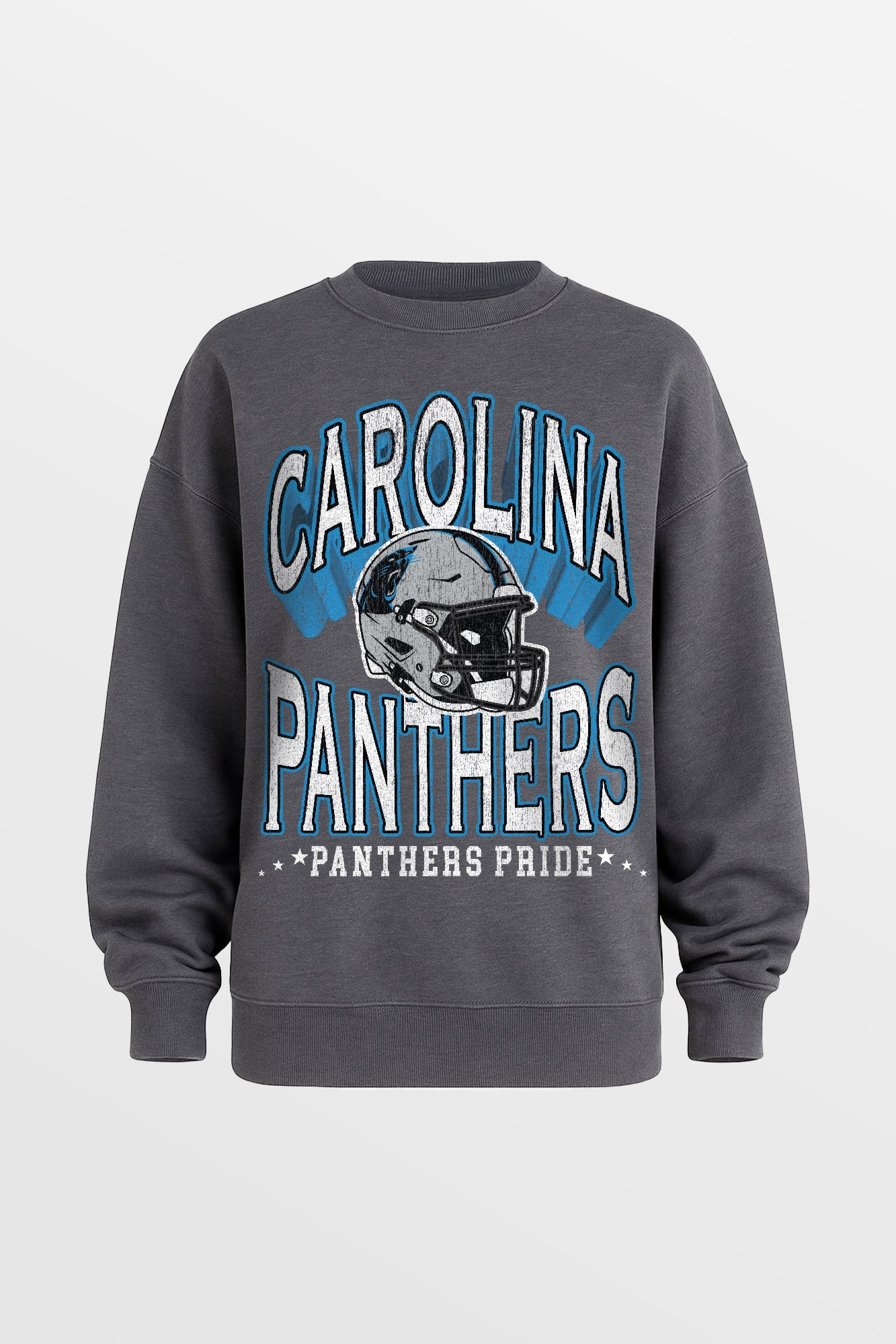 CAROLINA PANTHERS STAY COOL PREMIUM FLEECE CREWNECK PULLOVER BY RANDI MAHOMES