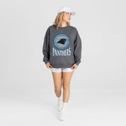 CAROLINA PANTHERS SATURDAY SEAL PREMIUM FLEECE DROP SHOULDER CREWNECK PULLOVER
