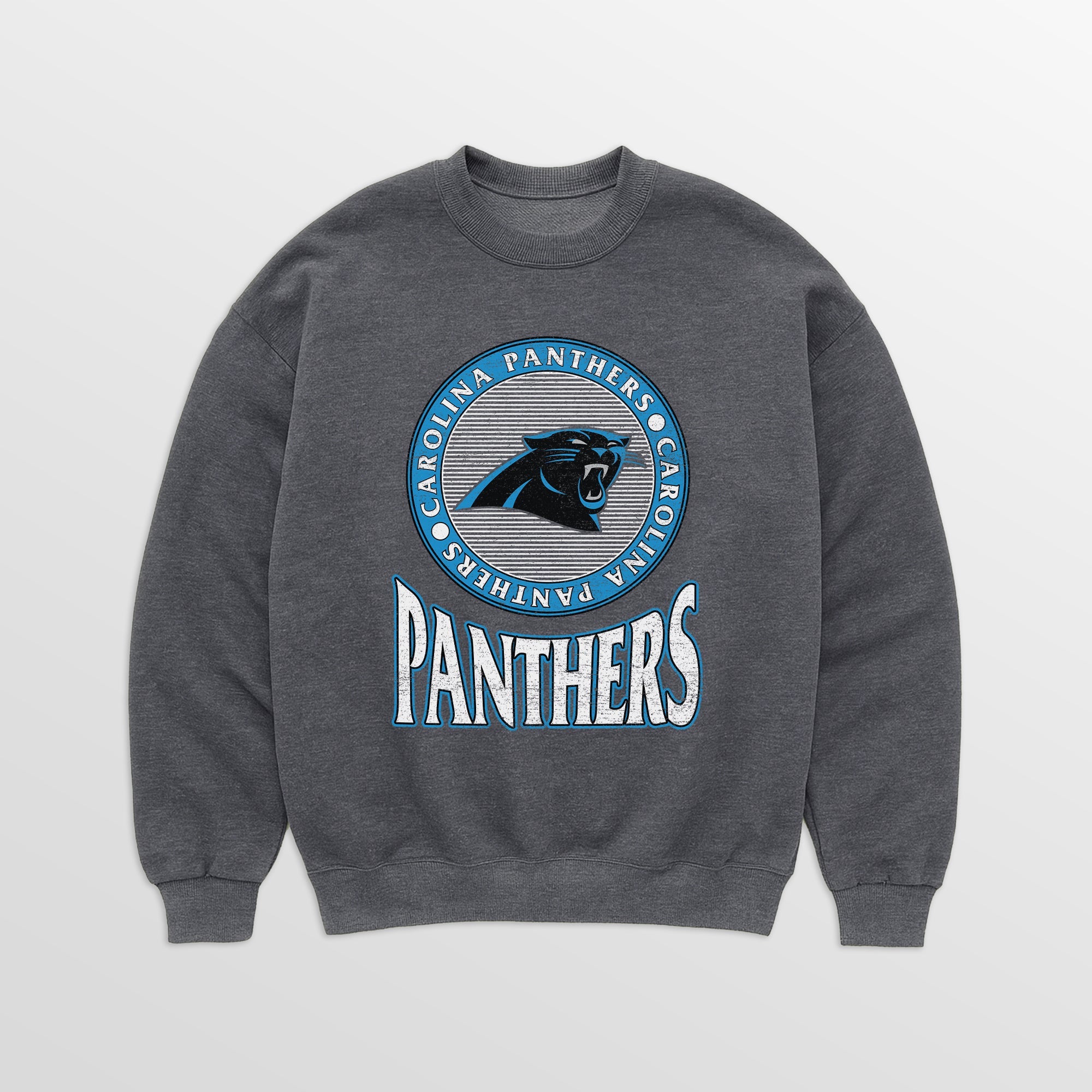 CAROLINA PANTHERS SATURDAY SEAL PREMIUM FLEECE DROP SHOULDER CREWNECK PULLOVER
