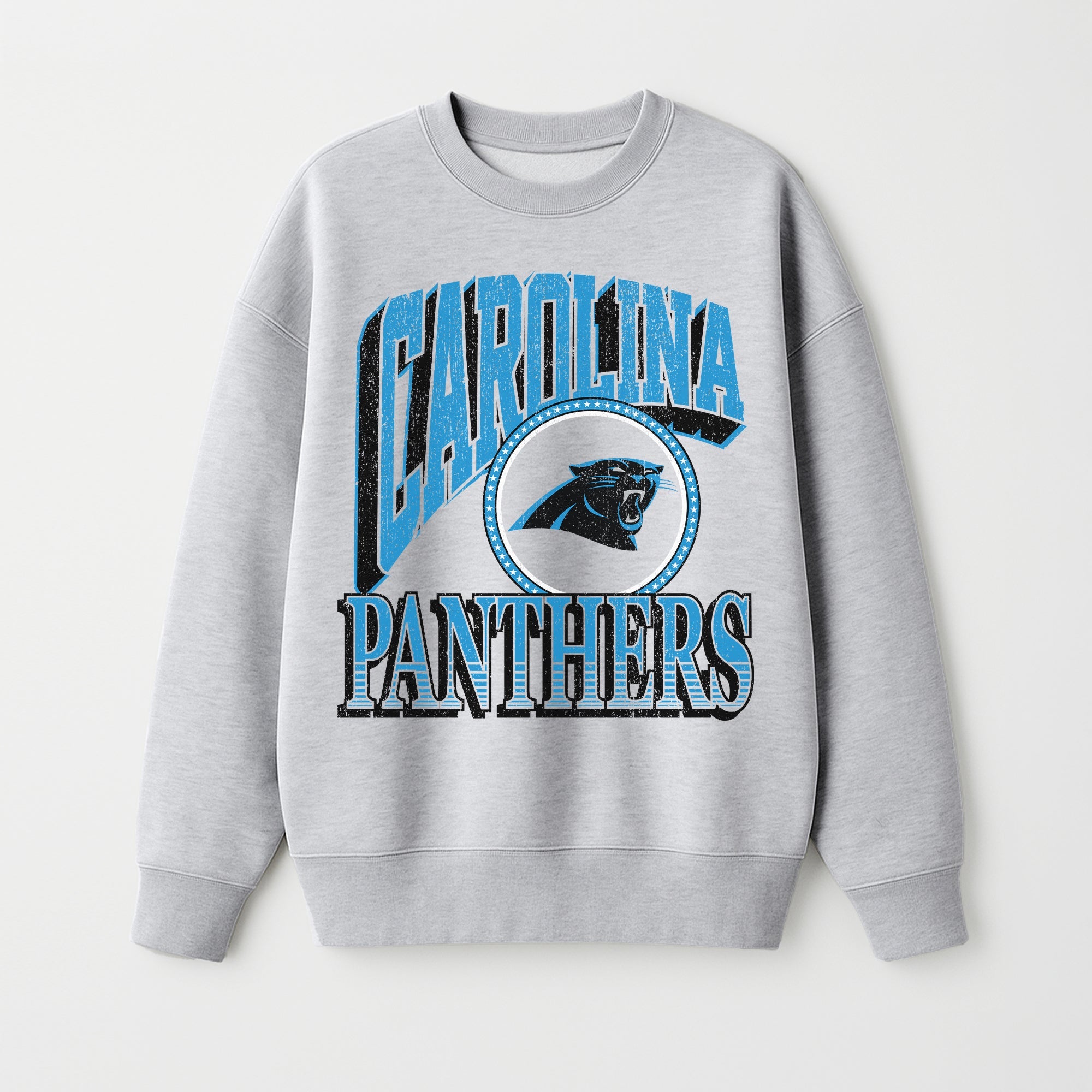 CAROLINA PANTHERS GAME ON PREMIUM FLEECE DROP SHOULDER CREWNECK PULLOVER