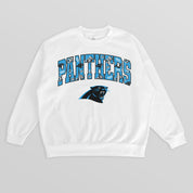 CAROLINA PANTHERS SWEET PLAY PREMIUM FLEECE DROP SHOULDER CREWNECK PULLOVER