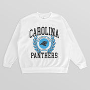 CAROLINA PANTHERS GOLD STANDARD PREMIUM FLEECE DROP SHOULDER CREWNECK PULLOVER