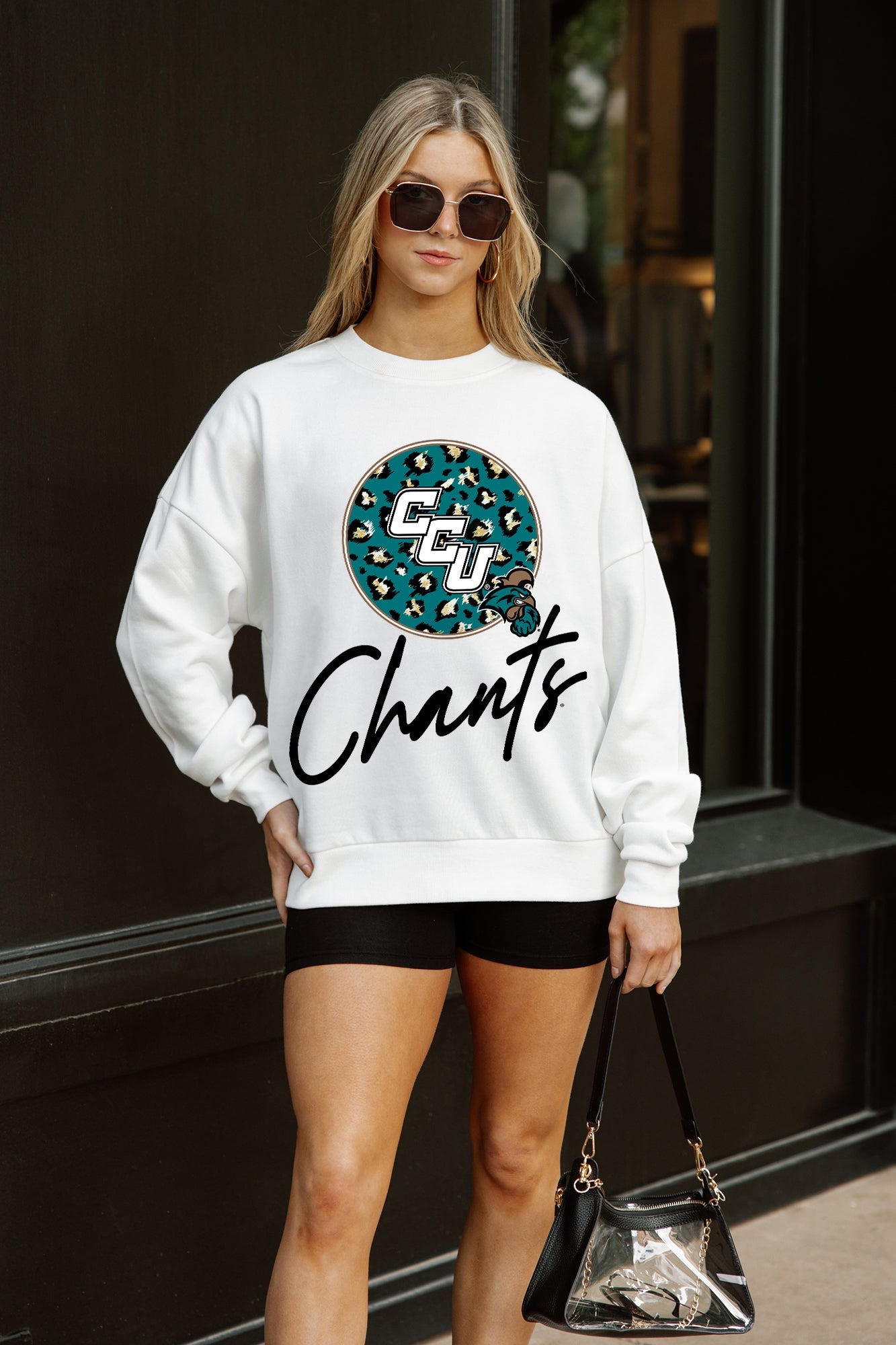 COASTAL CAROLINA CHANTICLEERS WILD BREAKTHROUGH PREMIUM FLEECE CREWNECK PULLOVER