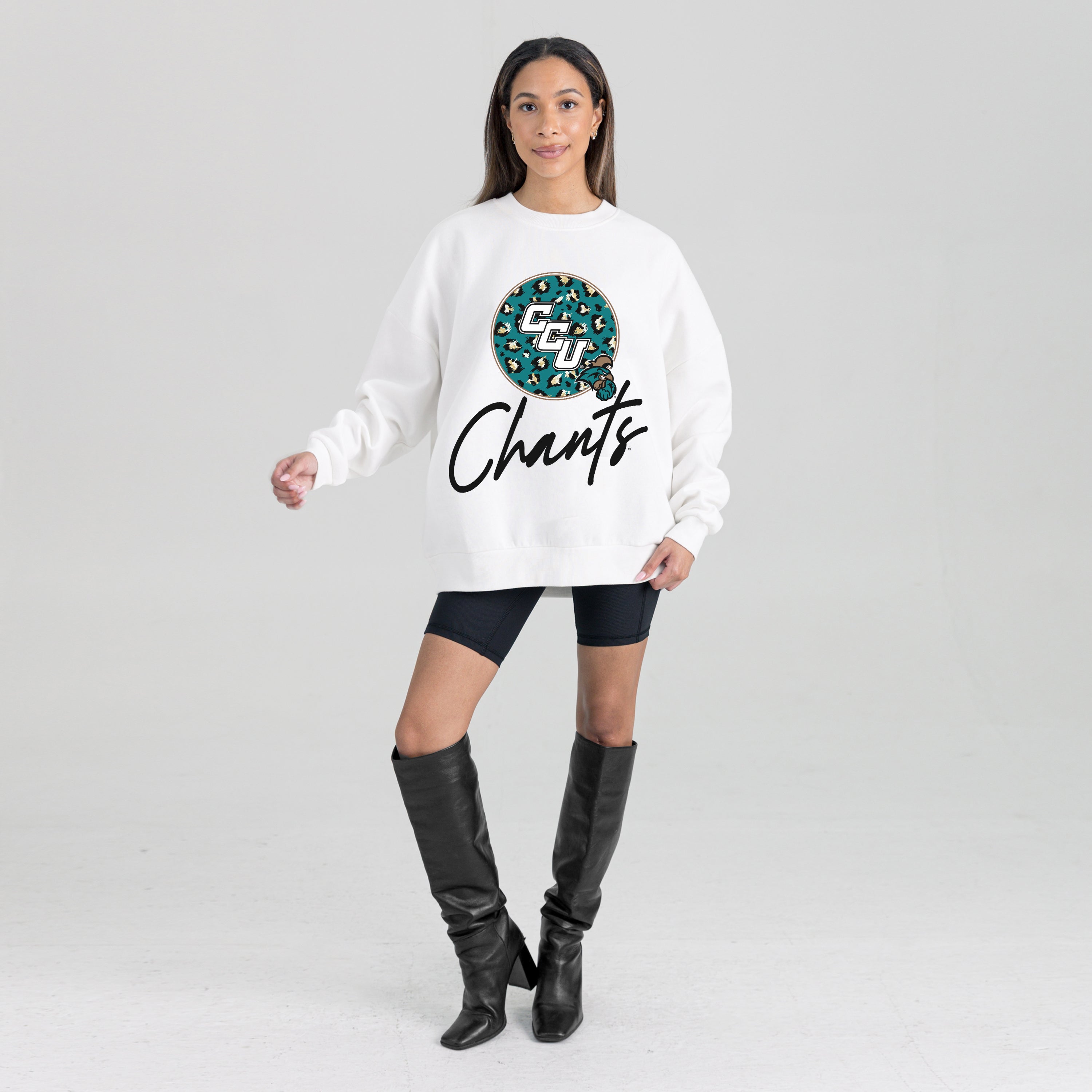 COASTAL CAROLINA CHANTICLEERS WILD BREAKTHROUGH PREMIUM FLEECE CREWNECK PULLOVER