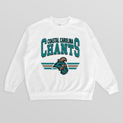 COASTAL CAROLINA CHANTICLEERS SWIFT STRIKE PREMIUM FLEECE DROP SHOULDER CREWNECK PULLOVER