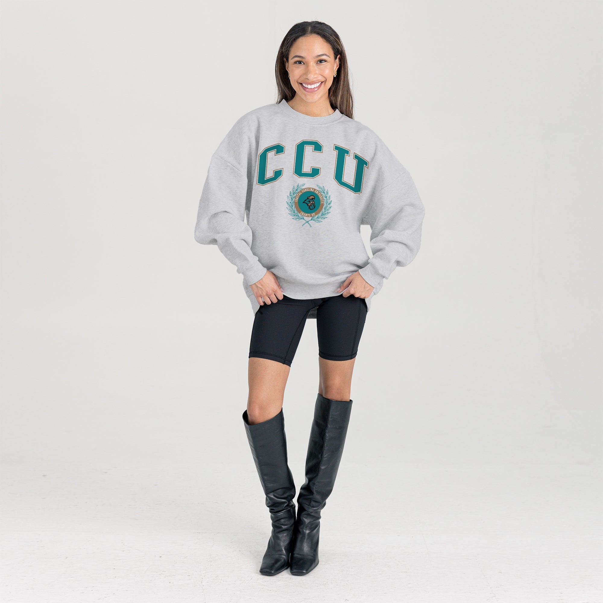 COASTAL CAROLINA CHANTICLEERS TRADITION REFINED PREMIUM FLEECE CREWNECK PULLOVER