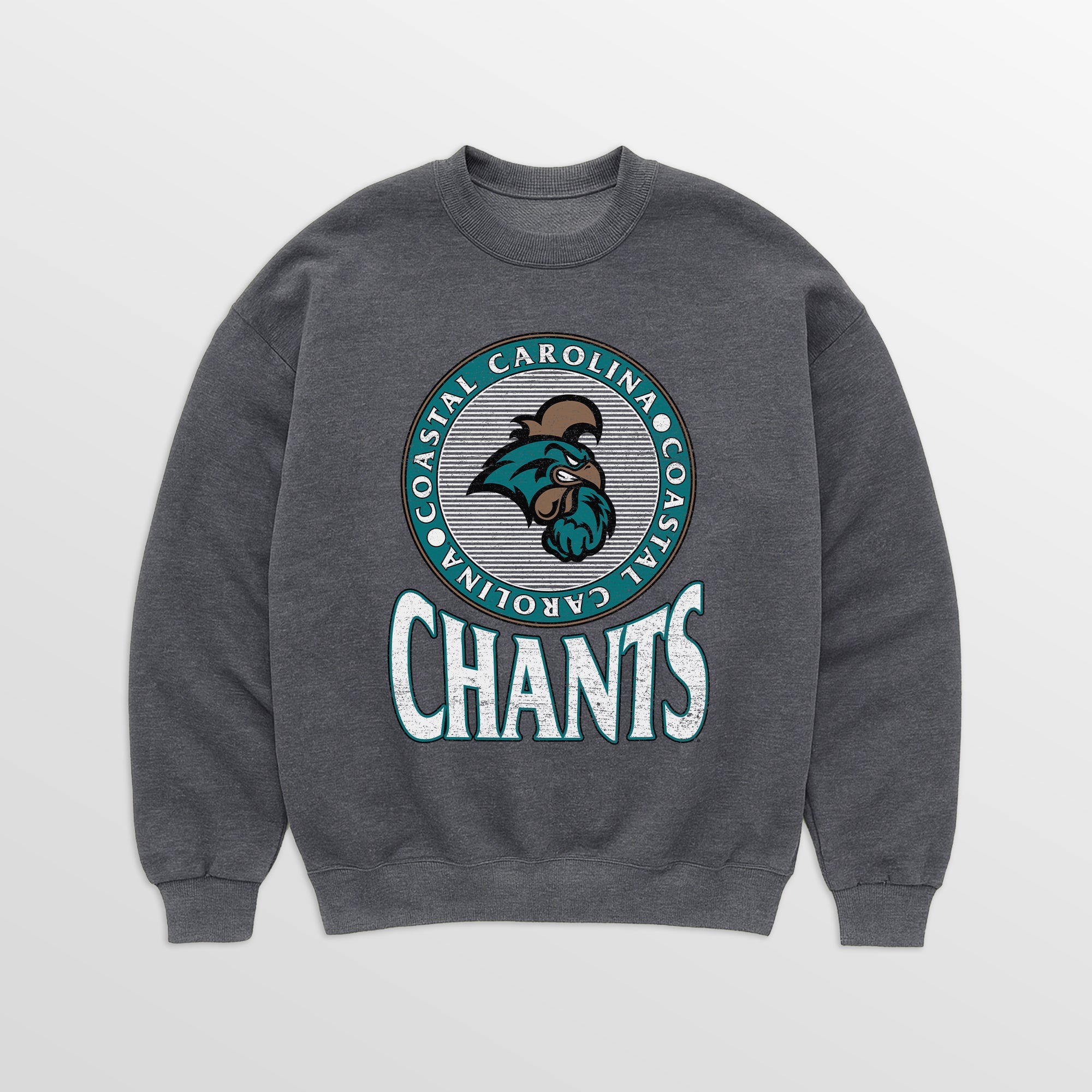 COASTAL CAROLINA CHANTICLEERS SATURDAY SEAL PREMIUM FLEECE DROP SHOULDER CREWNECK PULLOVER