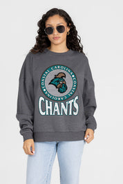 COASTAL CAROLINA CHANTICLEERS SATURDAY SEAL PREMIUM FLEECE DROP SHOULDER CREWNECK PULLOVER