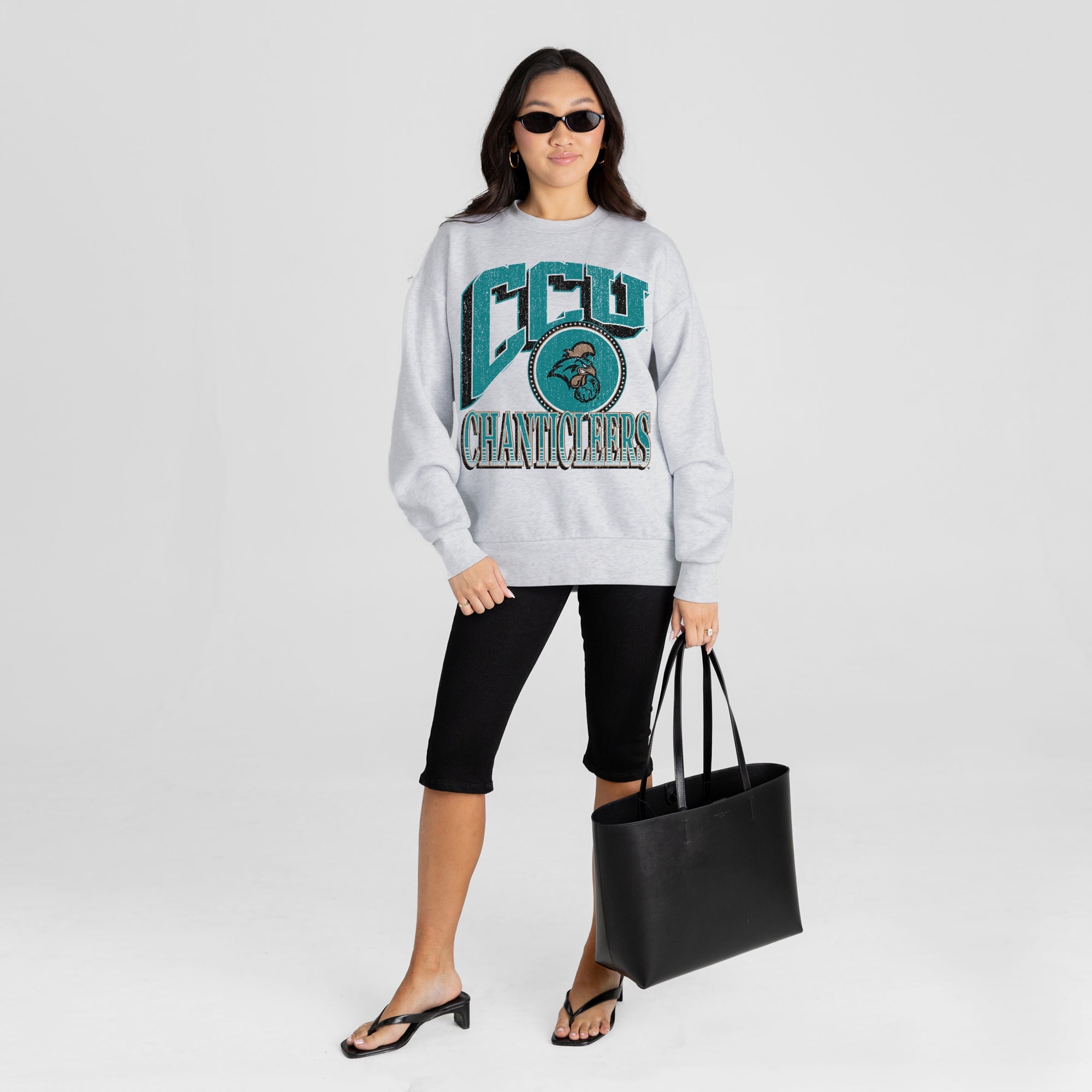 COASTAL CAROLINA CHANTICLEERS GAME ON PREMIUM FLEECE DROP SHOULDER CREWNECK PULLOVER