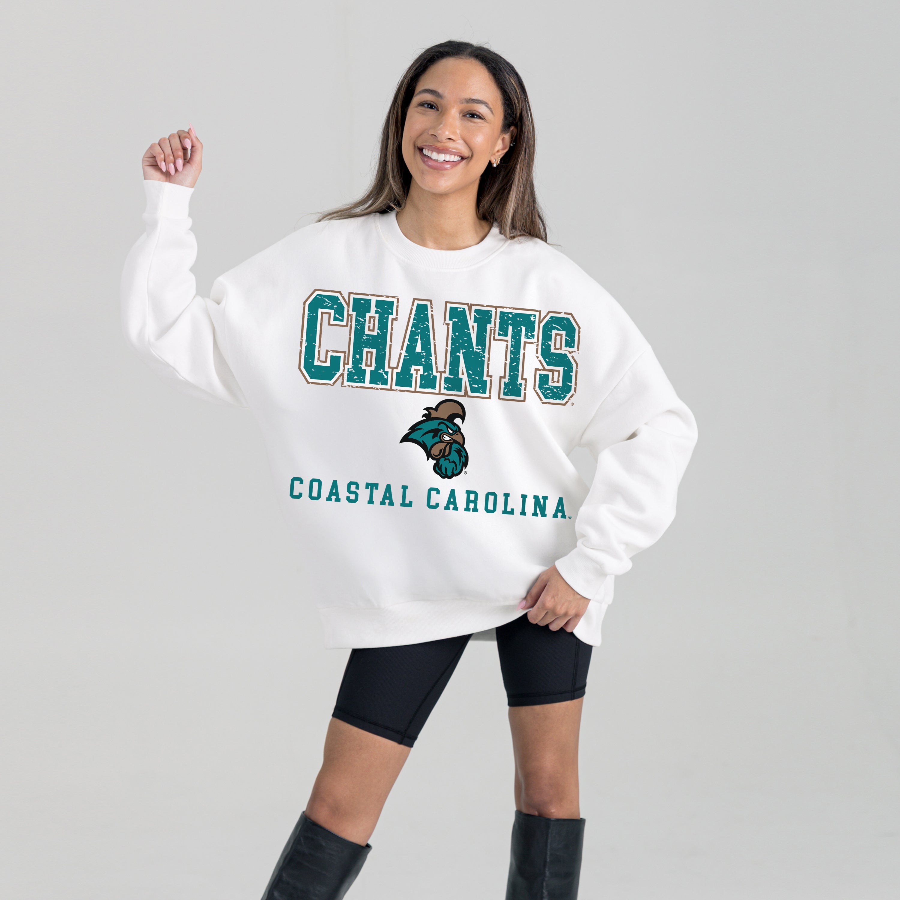 COASTAL CAROLINA CHANTICLEERS FREESTYLE PREMIUM FLEECE CREWNECK PULLOVER