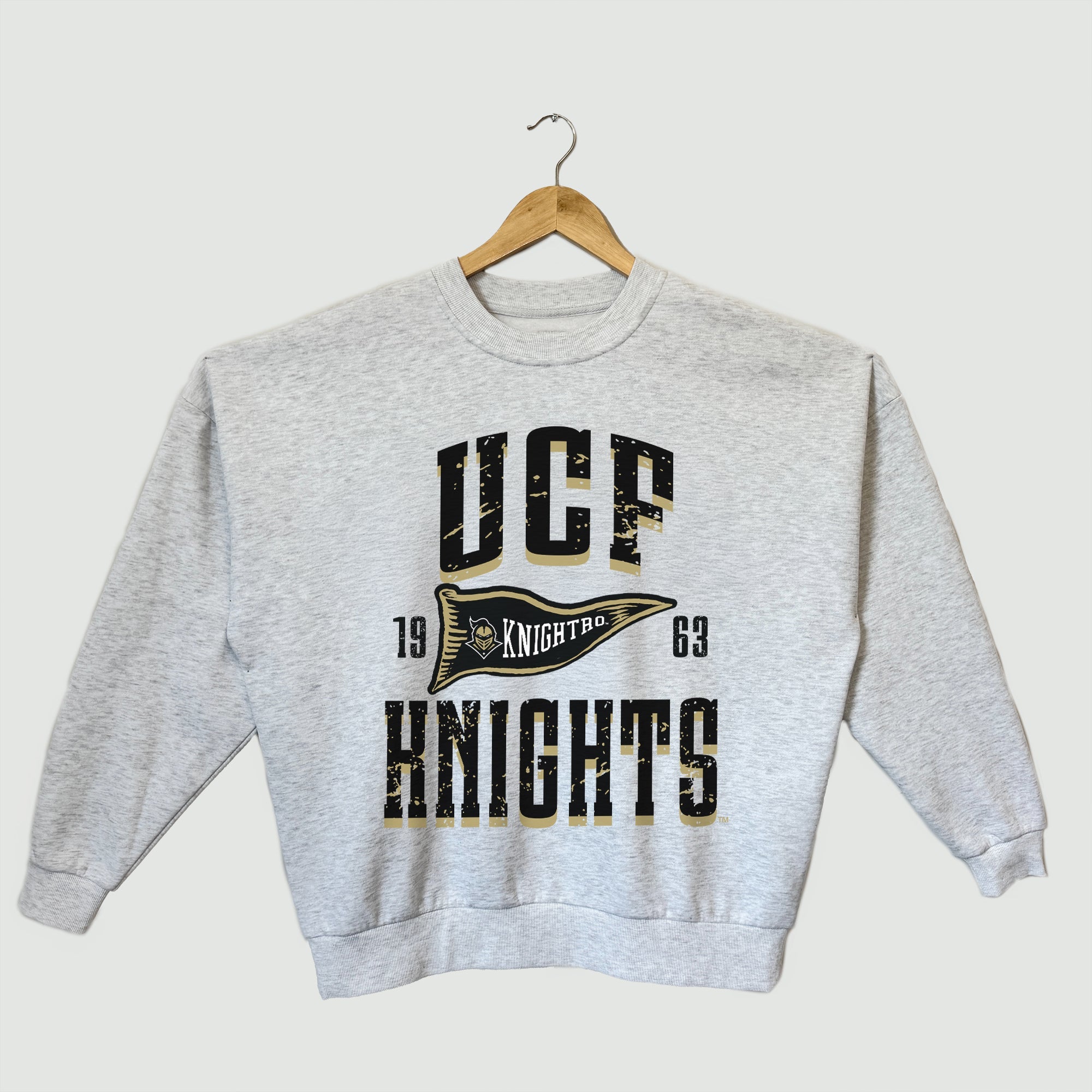 CENTRAL FLORIDA KNIGHTS PENNANT PRIDE PREMIUM FLEECE DROP SHOULDER CREWNECK PULLOVER