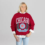 CHICAGO FIRE FC CLASSIC ARCHIVES PREMIUM FLEECE DROP SHOULDER CREWNECK PULLOVER