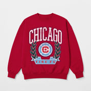 CHICAGO FIRE FC CLASSIC ARCHIVES PREMIUM FLEECE DROP SHOULDER CREWNECK PULLOVER