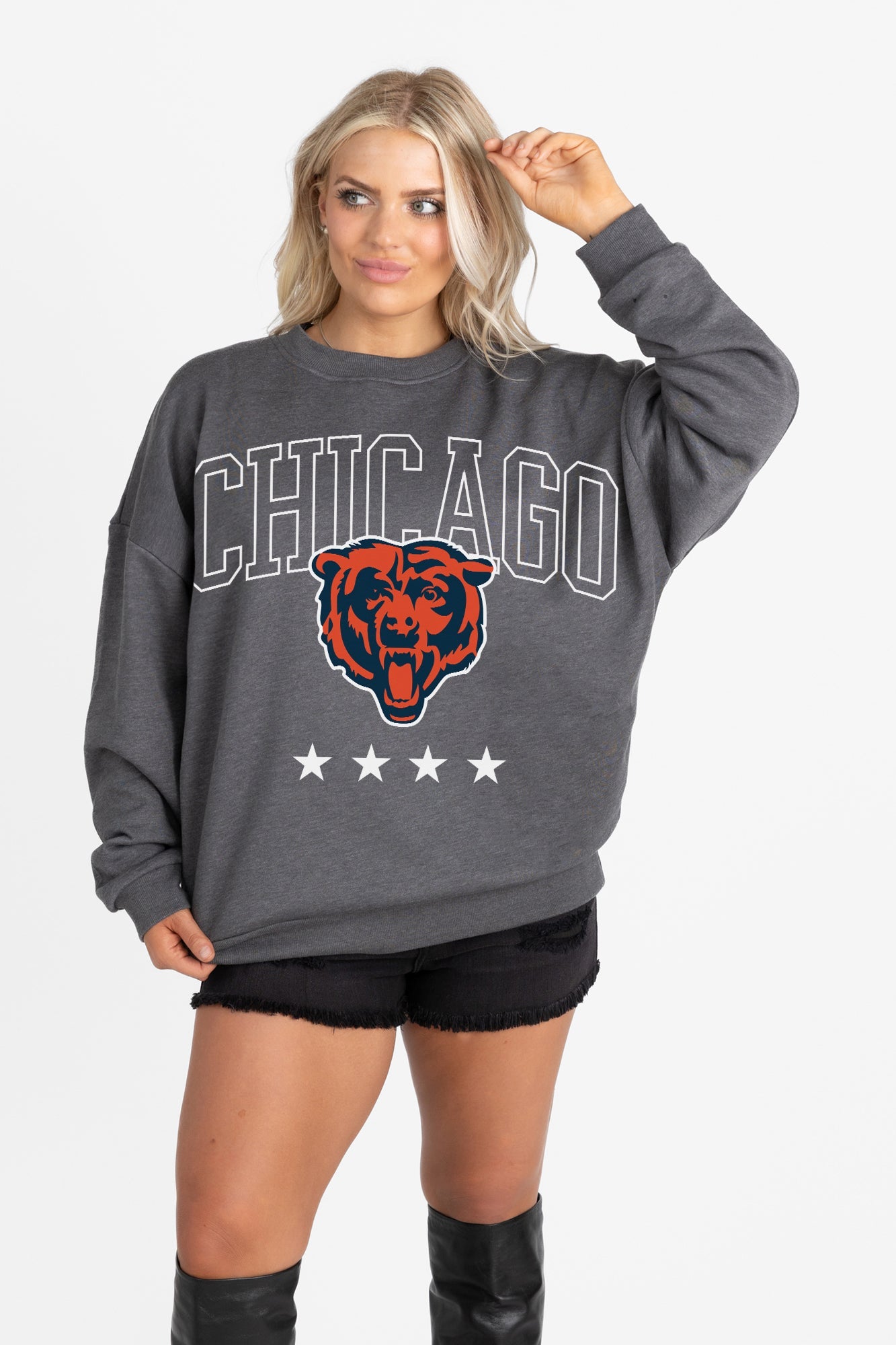 CHICAGO BEARS RISING STAR PREMIUM FLEECE CREWNECK PULLOVER