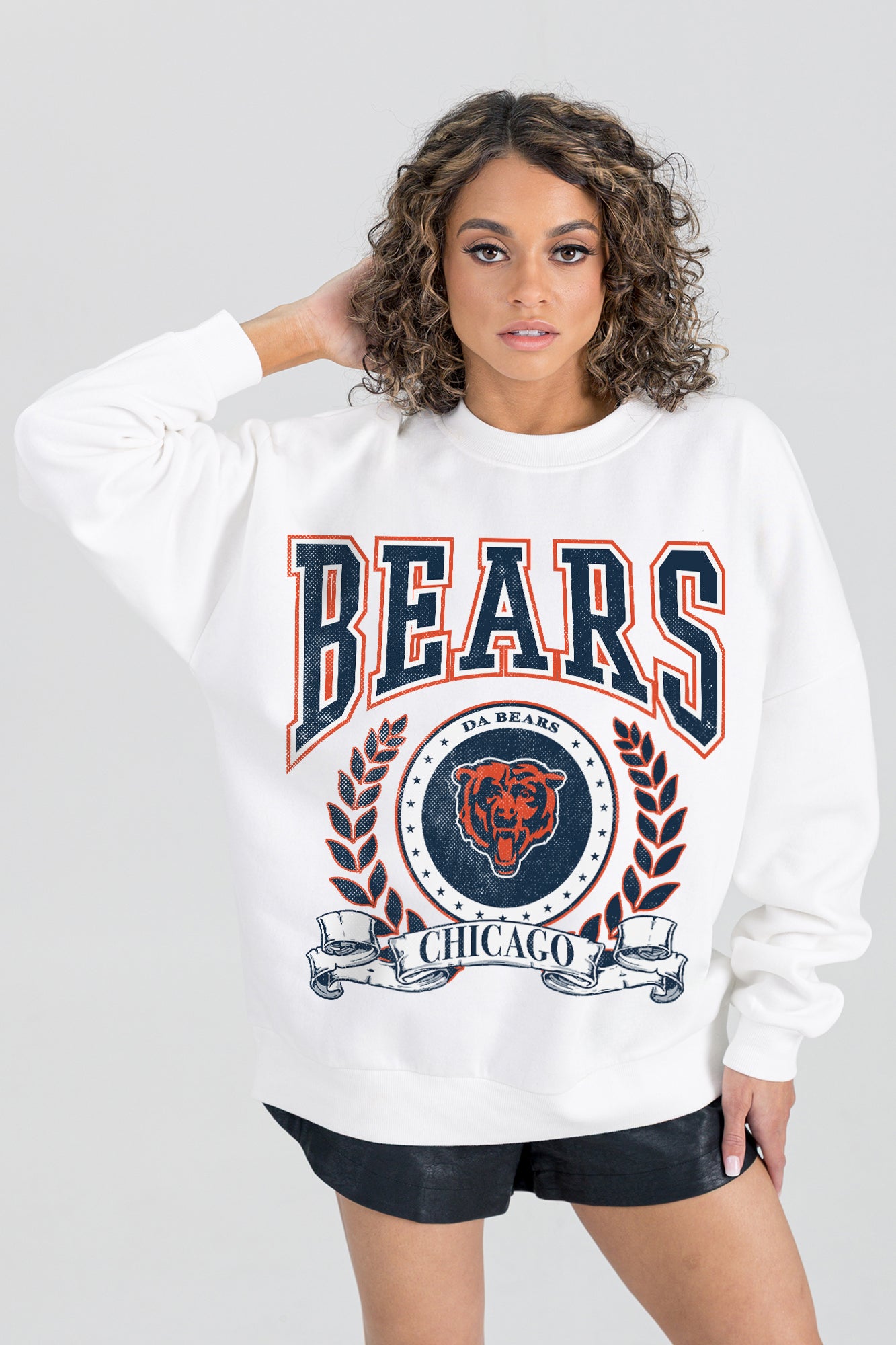 CHICAGO BEARS STAY COOL PREMIUM FLEECE CREWNECK PULLOVER