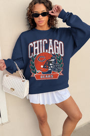 CHICAGO BEARS CLASSIC ARCHIVES PREMIUM FLEECE DROP SHOULDER CREWNECK PULLOVER