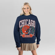 CHICAGO BEARS CLASSIC ARCHIVES PREMIUM FLEECE DROP SHOULDER CREWNECK PULLOVER