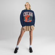 CHICAGO BEARS CLASSIC ARCHIVES PREMIUM FLEECE DROP SHOULDER CREWNECK PULLOVER