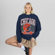 CHICAGO BEARS CLASSIC ARCHIVES PREMIUM FLEECE DROP SHOULDER CREWNECK PULLOVER