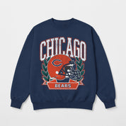 CHICAGO BEARS CLASSIC ARCHIVES PREMIUM FLEECE DROP SHOULDER CREWNECK PULLOVER
