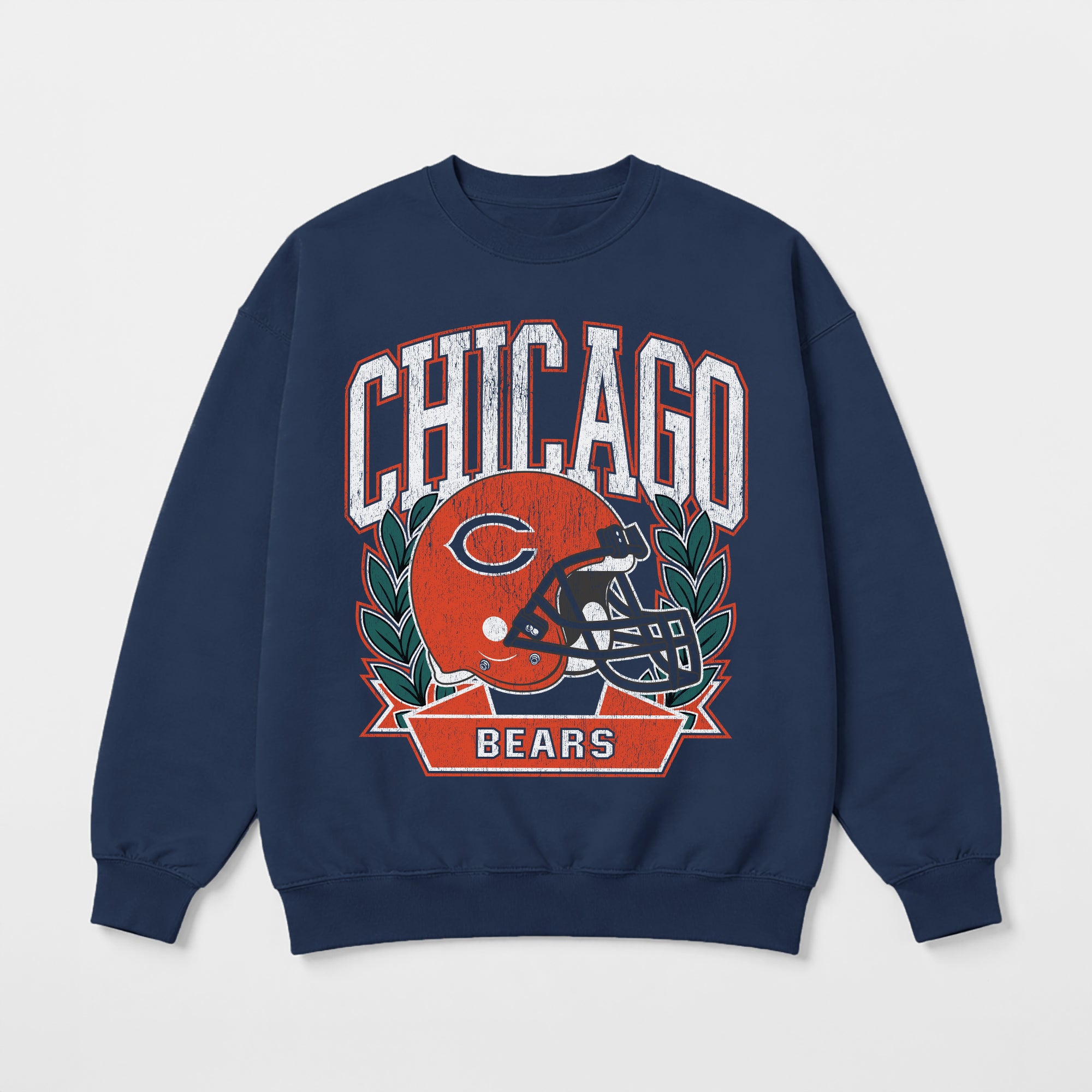 CHICAGO BEARS CLASSIC ARCHIVES PREMIUM FLEECE DROP SHOULDER CREWNECK PULLOVER
