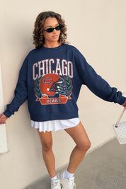 CHICAGO BEARS CLASSIC ARCHIVES PREMIUM FLEECE DROP SHOULDER CREWNECK PULLOVER
