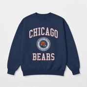 CHICAGO BEARS PRIME PLAY PREMIUM FLEECE DROP SHOULDER CREWNECK PULLOVER