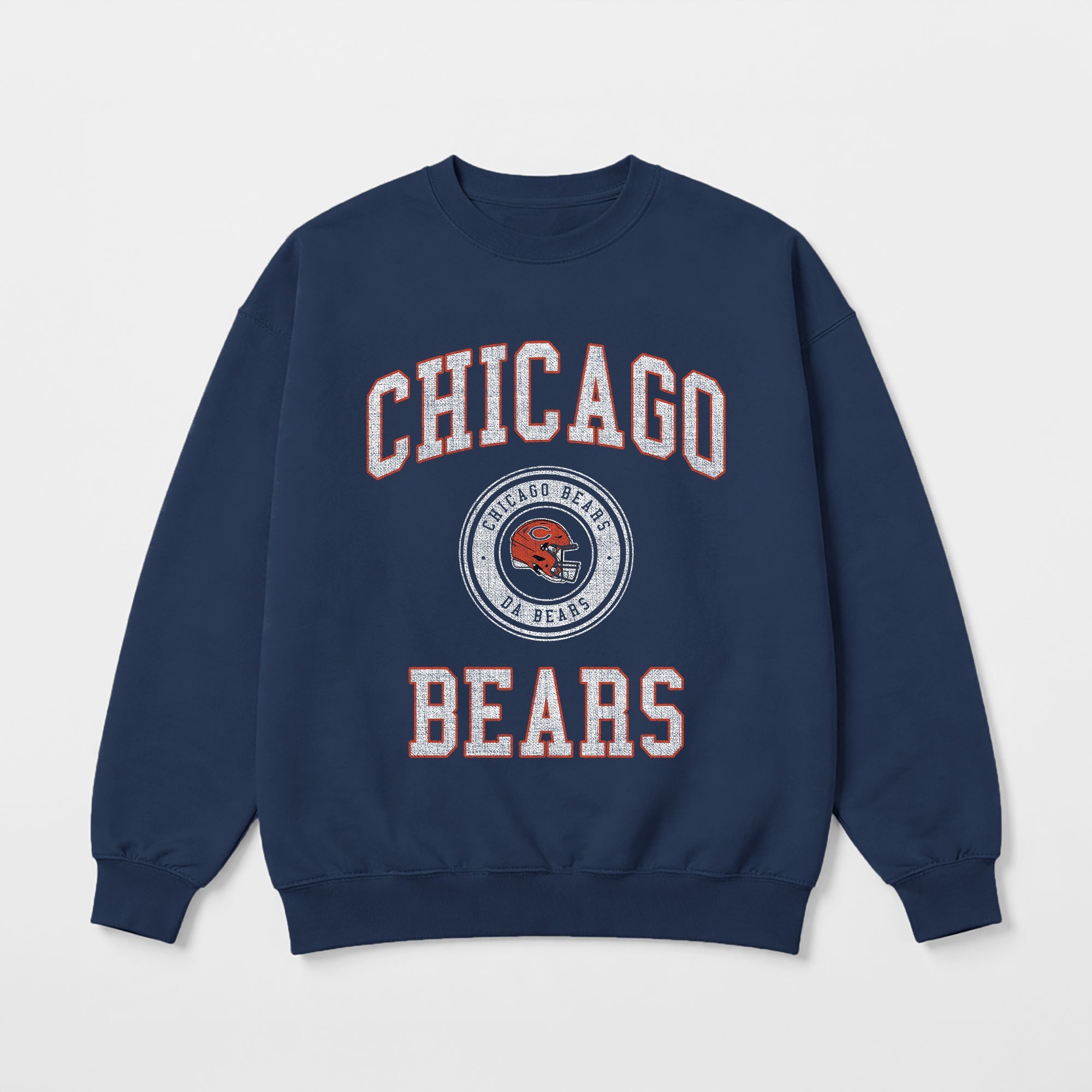 CHICAGO BEARS PRIME PLAY PREMIUM FLEECE DROP SHOULDER CREWNECK PULLOVER