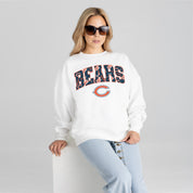 CHICAGO BEARS SWEET PLAY PREMIUM FLEECE DROP SHOULDER CREWNECK PULLOVER