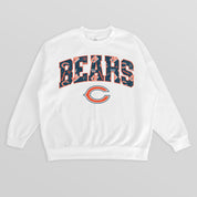CHICAGO BEARS SWEET PLAY PREMIUM FLEECE DROP SHOULDER CREWNECK PULLOVER