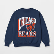 CHICAGO BEARS MAIN CHARACTER PREMIUM FLEECE DROP SHOULDER CREWNECK PULLOVER