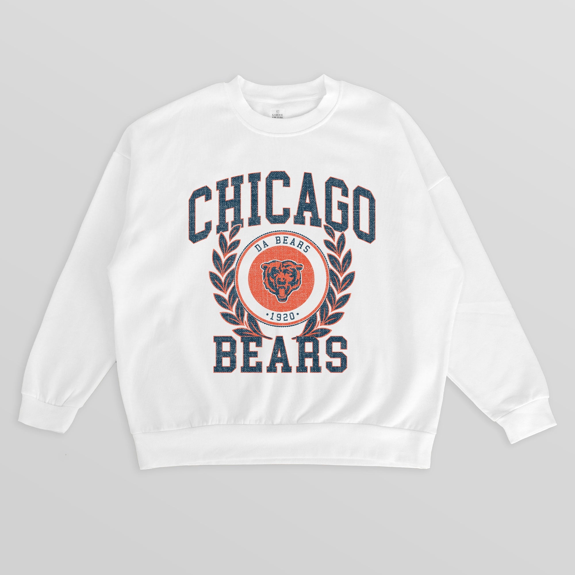CHICAGO BEARS GOLD STANDARD PREMIUM FLEECE DROP SHOULDER CREWNECK PULLOVER