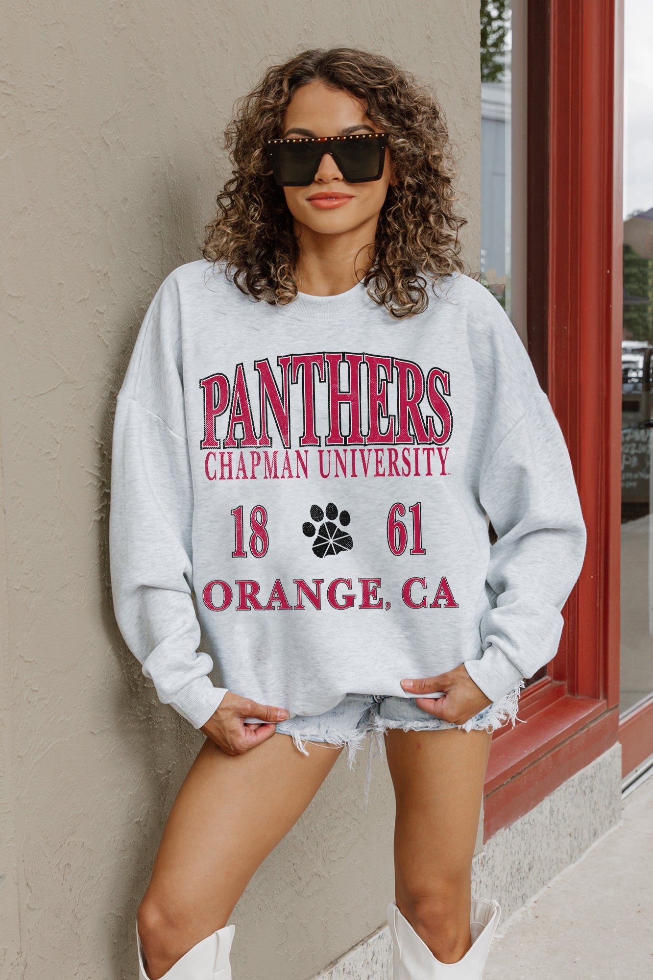 CHAPMAN UNIVERSITY PANTHERS ALLEGIANCE PREMIUM FLEECE DROP SHOULDER CREWNECK PULLOVER