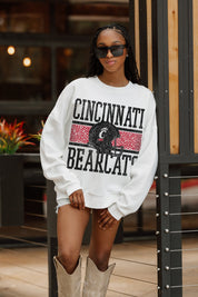CINCINNATI BEARCATS FAIR CATCH PREMIUM FLEECE DROP SHOULDER CREWNECK PULLOVER