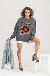 CINCINNATI BENGALS READY TO RUMBLE PREMIUM FLEECE DROP SHOULDER CREWNECK PULLOVER